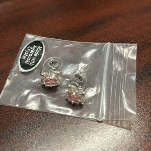 Made with Swarovski crystal pink and clear earrings!  Beautiful. Nice size.
